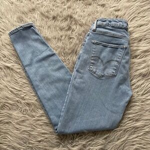 Levi's 721 High‎ Rise Skinny Jean Women's 27 Waist Denim Distressed Light Wash